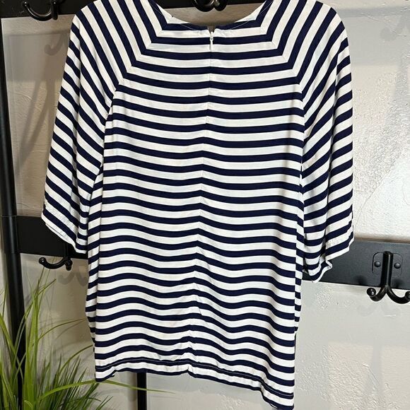 Levi’s blouse blue white stripes oversized size small - Picture 7 of 11